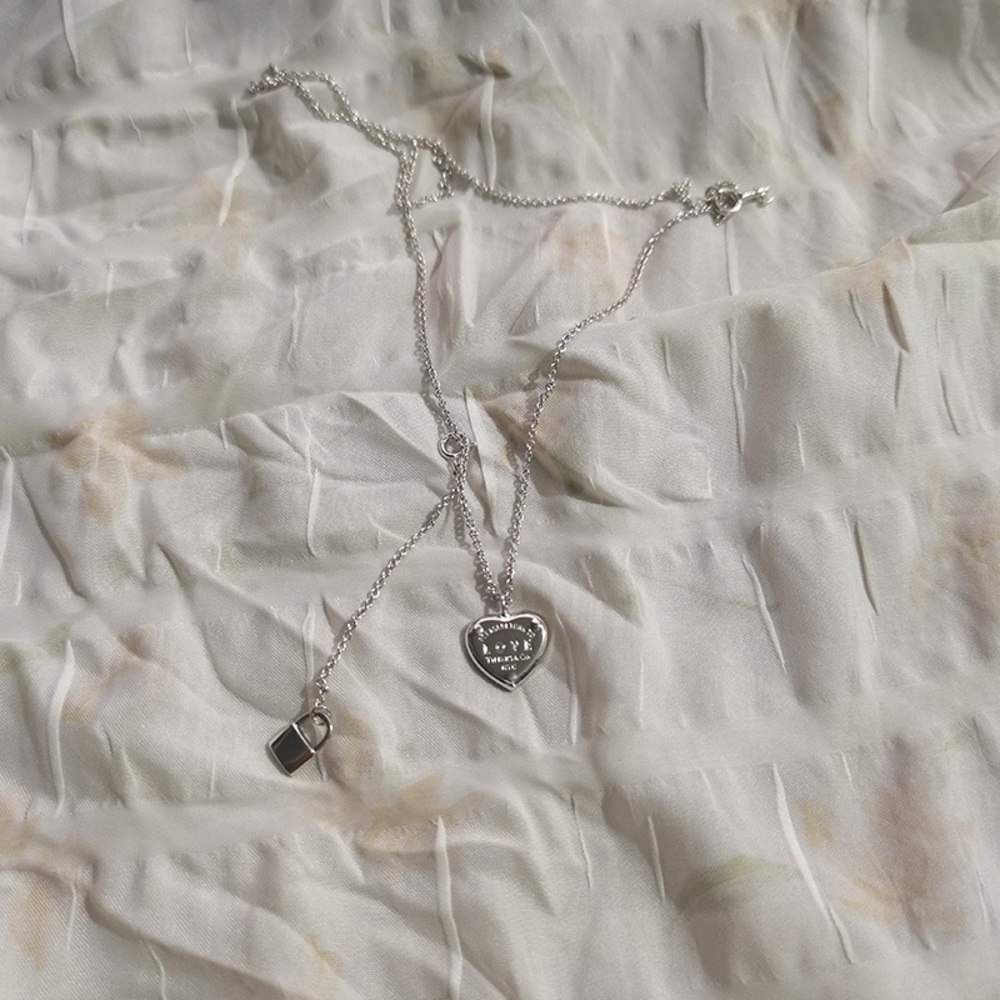 Tiffany & Co 18k White Gold Heart-Shaped Tag Key Necklace - Picture 7 of 7